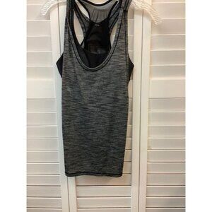Lululemon Womens Gray Open Back Tank Top‎ With Built-In Bra (SZ6)